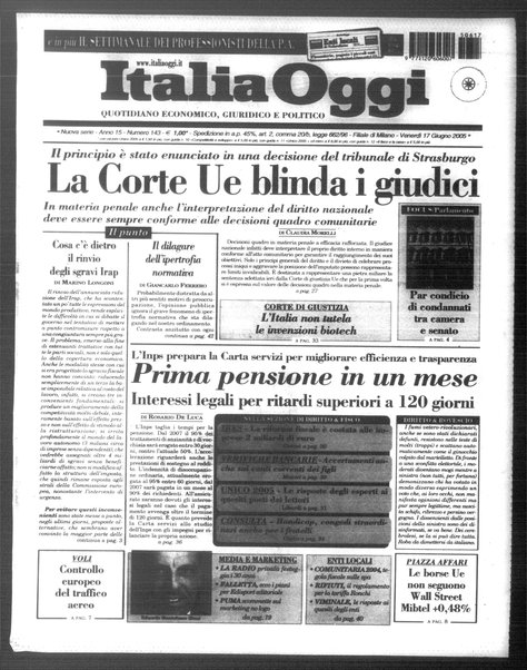 Italia oggi : quotidiano di economia finanza e politica